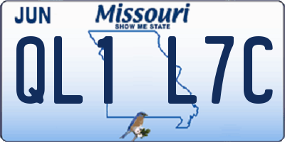 MO license plate QL1L7C