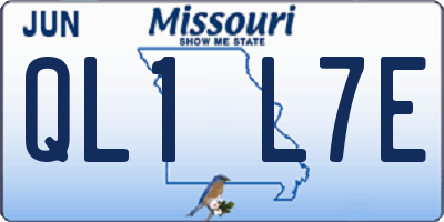 MO license plate QL1L7E
