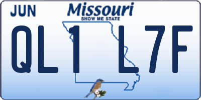 MO license plate QL1L7F