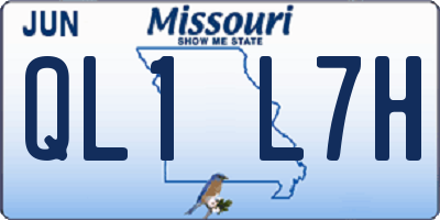 MO license plate QL1L7H
