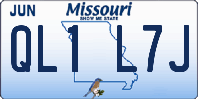 MO license plate QL1L7J