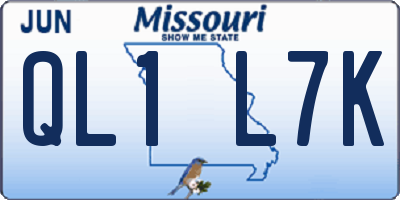 MO license plate QL1L7K