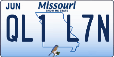 MO license plate QL1L7N