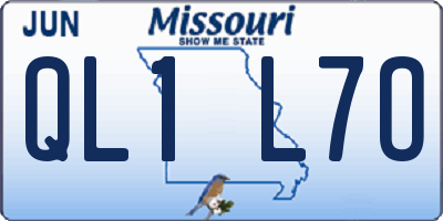 MO license plate QL1L7O