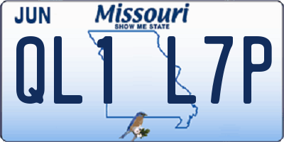 MO license plate QL1L7P