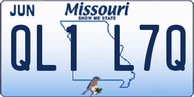 MO license plate QL1L7Q