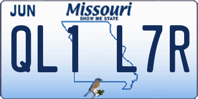 MO license plate QL1L7R