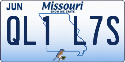 MO license plate QL1L7S
