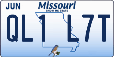 MO license plate QL1L7T