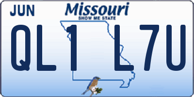 MO license plate QL1L7U
