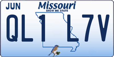 MO license plate QL1L7V