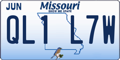 MO license plate QL1L7W
