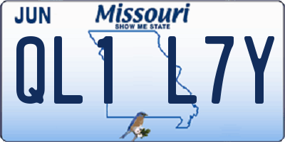 MO license plate QL1L7Y