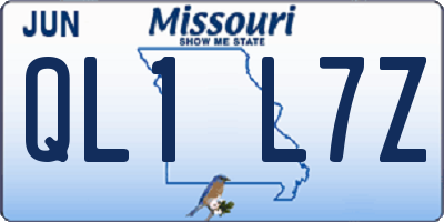 MO license plate QL1L7Z