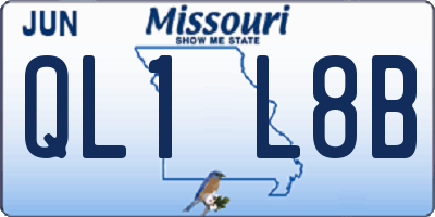 MO license plate QL1L8B