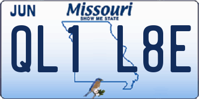 MO license plate QL1L8E