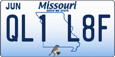 MO license plate QL1L8F