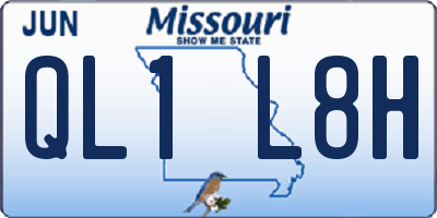 MO license plate QL1L8H