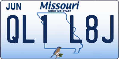MO license plate QL1L8J