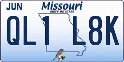 MO license plate QL1L8K