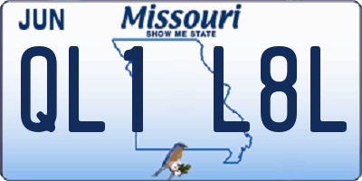 MO license plate QL1L8L