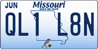 MO license plate QL1L8N