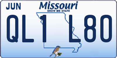 MO license plate QL1L8O