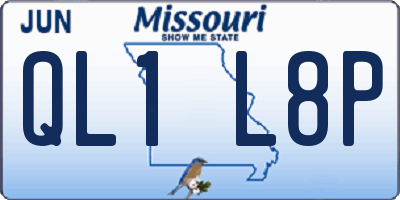 MO license plate QL1L8P