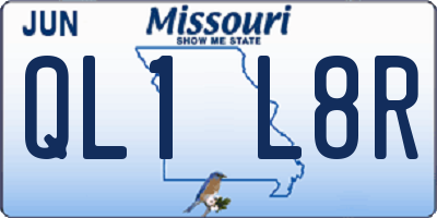 MO license plate QL1L8R