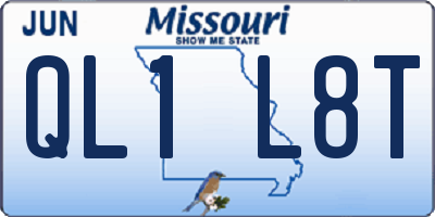 MO license plate QL1L8T