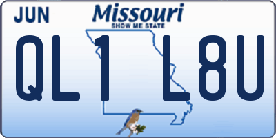MO license plate QL1L8U