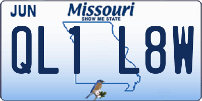 MO license plate QL1L8W