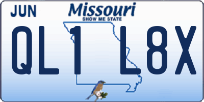 MO license plate QL1L8X