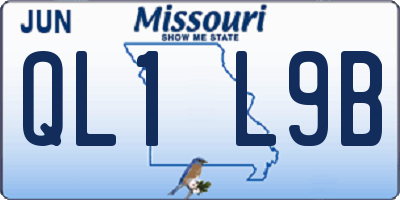 MO license plate QL1L9B