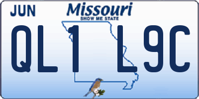 MO license plate QL1L9C