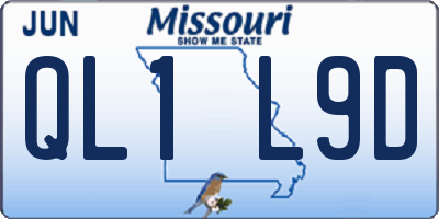 MO license plate QL1L9D