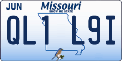 MO license plate QL1L9I