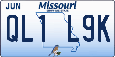 MO license plate QL1L9K