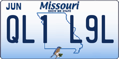 MO license plate QL1L9L