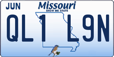 MO license plate QL1L9N