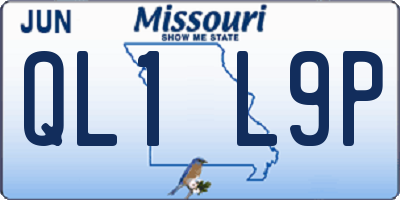 MO license plate QL1L9P