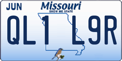 MO license plate QL1L9R