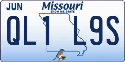 MO license plate QL1L9S