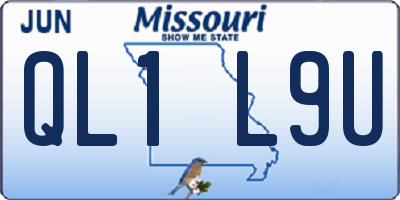 MO license plate QL1L9U