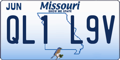 MO license plate QL1L9V
