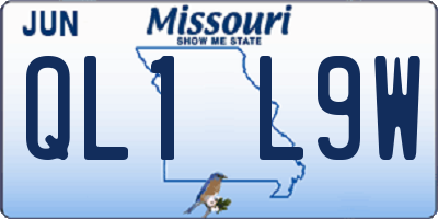 MO license plate QL1L9W