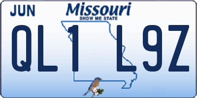 MO license plate QL1L9Z