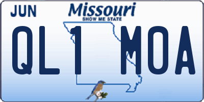 MO license plate QL1M0A