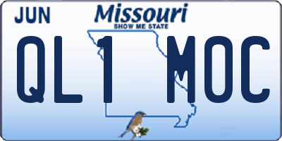 MO license plate QL1M0C