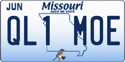 MO license plate QL1M0E